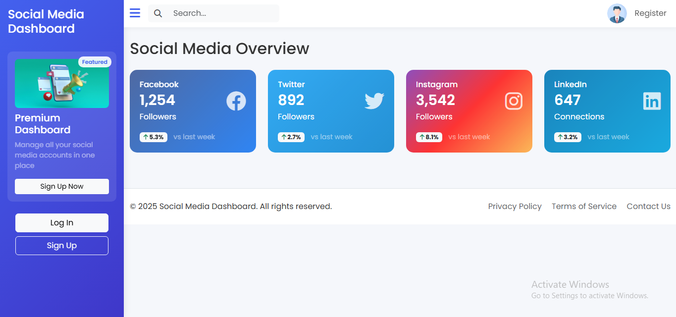 Social Media Management Dashboard